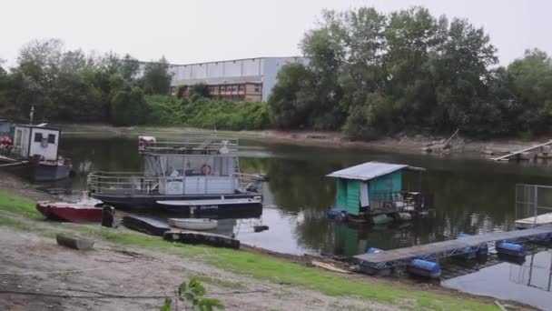 Astillero Viejo Danubio Del Río Dunavac Novi Sad Summer Day — Vídeo de stock