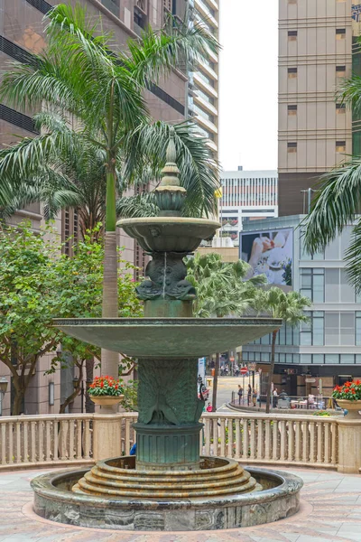 stock image Hong Kong, China - May 1, 2017: Grand Millennium Plaza Water Fountain Landmark at Queens Road Central Sheung Wan.