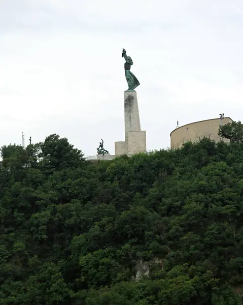 Statua Wolności Wzgórzu Citadella Budapeszcie — Zdjęcie stockowe