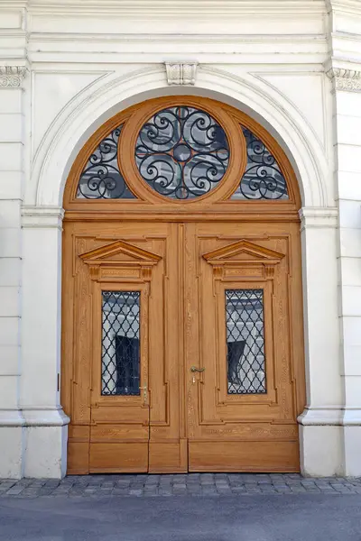 Big Wooden Arch Door Building Entrance Vienna Austria