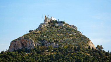 Atina 'da Zirvesinde Şapeli Olan Lycabettus Dağı Yunanistan Seyahati