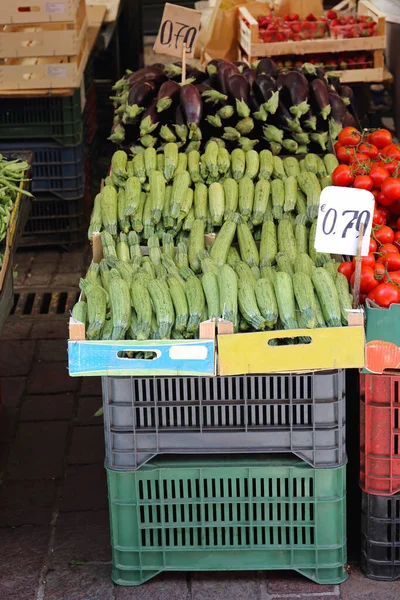 Groenten Van Courgette Zucchini Boerenmarkt — Stockfoto