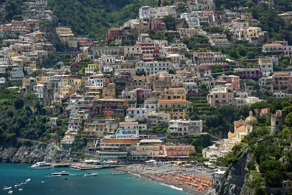 Ville Pittoresque Positano Sur Côte Amalfitaine Italie Voyage Mer Méditerranée — Photo