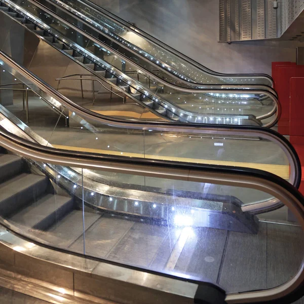 Many Long Escalators Underground Metro Station Naples Italy — Stock Photo, Image