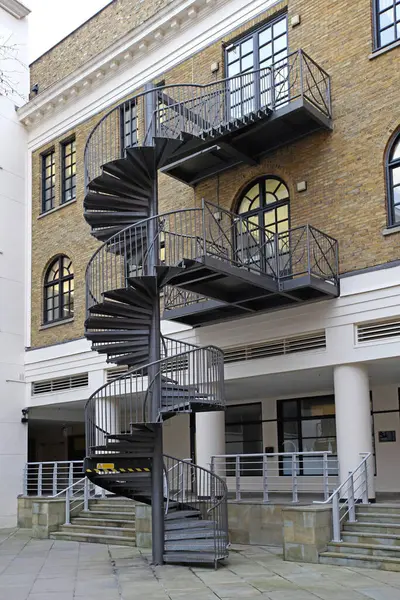 Outdoor Spiral Stairs Made From Steel Fire Escape Safety Exit