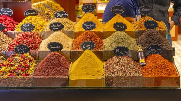 Sušené Bylinky Koření Čaj Egyptském Trhu Istanbulu — Stock fotografie