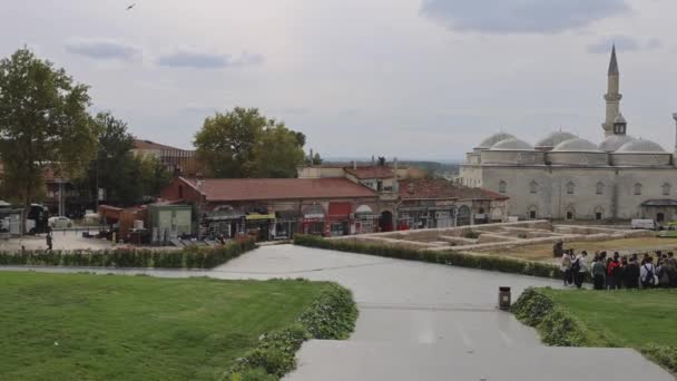 Edirne Turkiet Oktober 2023 Gamla Ruiner Läge Eski Ulu Moské — Stockvideo
