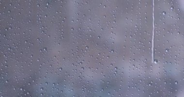 Pencere Yağmuru Yağışlı Sonbahar Serin Hava Arkaplanında Yağmur Damlaları