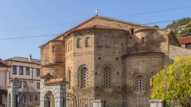 Ohri, Kuzey Makedonya - 23 Ekim 2023: Eski Kentteki Makedon Ortodoks Aziz Sophia Ortodoks Kilisesi.