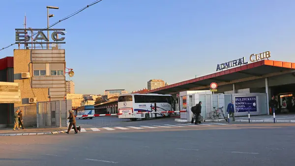 Belgrado Sérvia Novembro 2015 Coach Bus Transport Station Travel Bas Fotografia De Stock