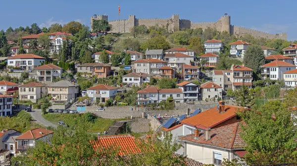 Ohrid Macedonia Del Nord Ottobre 2023 Samuel Fortress Top Hill Immagini Stock Royalty Free