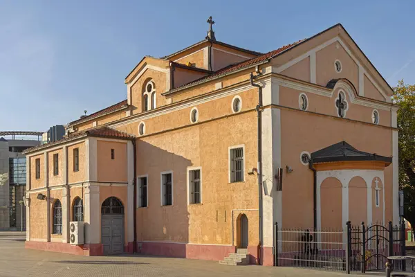 Skopje Nordmakedonien Oktober 2023 Mazedonisch Orthodoxe Kirche Des Heiligen Demetrius lizenzfreie Stockfotos