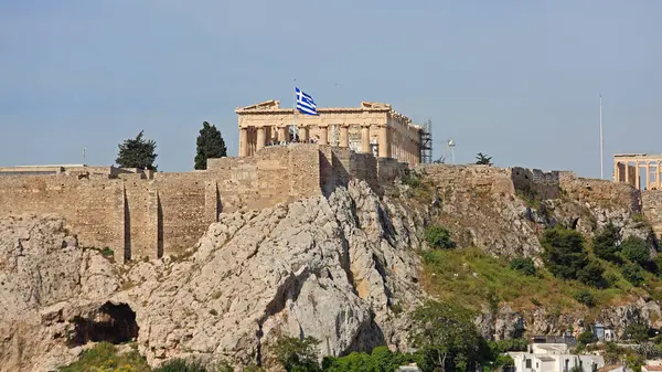 Древние Руины Парфенона Афинах Стоковое Изображение