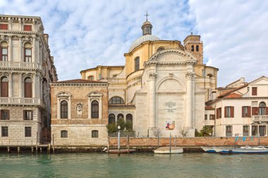 Venice, Italy - January 9, 2017: San Geremia Roman Catholic Church Historic Landmark at Grand Canal. clipart