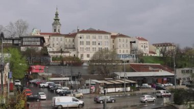 Belgrad, Sırbistan - 11 Mart 2024: Sava Nehri 'ndeki Liman İdaresi İnşaat ve Yolcu Terminali.