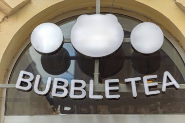 Modern Boba Shop 'ta 3 boyutlu Bubble Tea Tabelası