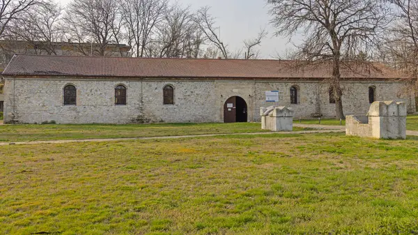 Stock image Vidin, Bulgaria - March 16, 2024: Archaeological Museum Epigraphic Center Historic Landmark Ottoman Stones at Baba Vida Street.