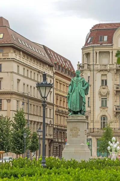 Stock image Budapest, Hungary - July 31, 2022: Bronze Statue Monument to Archduke Joseph of Austria at Historic Jozsef Nador Square Park in Capital City Centre.