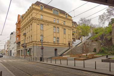 Belgrad, Sırbistan - 11 Mart 2024: Big Stairs Karadjordjeva Caddesi 'ndeki Çağdaş Edebiyat ve Sergi Alanı Krokodil Kültür Merkezi.