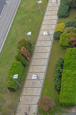 Yeni Belgrad 'da Yeni Belgrad' da Sonbahar Günü 'nde Futbol Sahasının Hava Görüntüsü