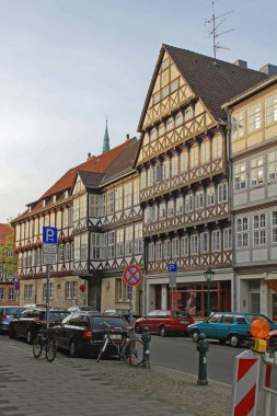 Hanover, Almanya - 05 Mayıs 2011: Spittahaus Geleneksel Kereste Çerçeveleme Evi 17. Yüzyılda Eski Şehir Mitte Bölgesi Seyahat Evi.