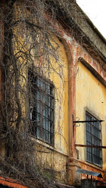 Fachada Una Casa Residencial Libanesa Amarillo Vivo —  Fotos de Stock