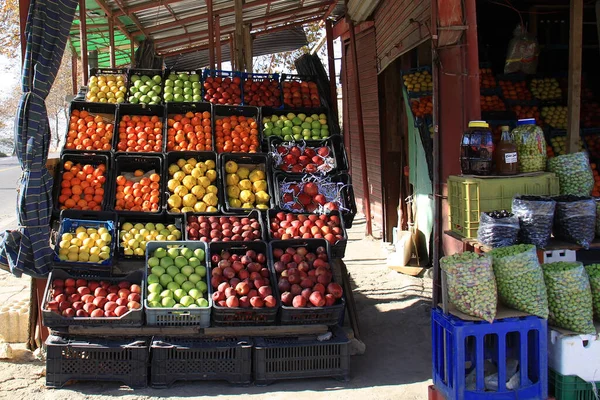 Stand Lleno Coloridas Frutas Frescas Líbano — Foto de Stock