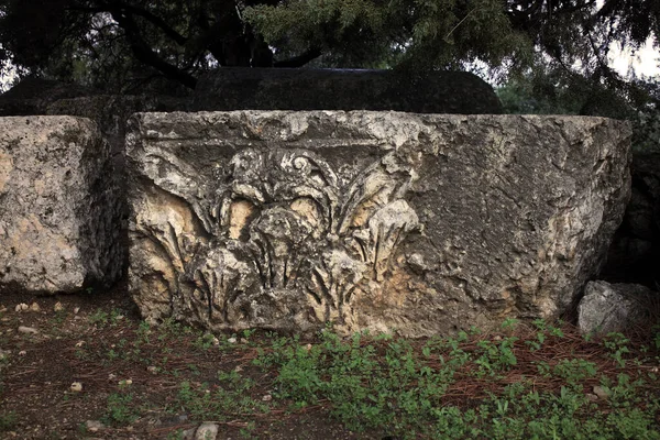 Szczegóły Ruin Rzymskiego Qasr Naous Ain Ekrine Liban — Zdjęcie stockowe