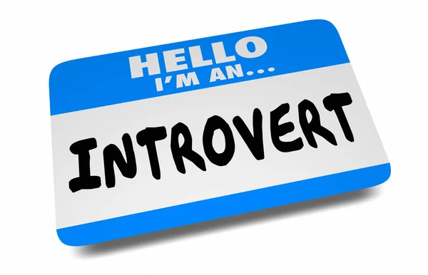 Introvert Hello Nametag Shy Personality Name Tag Sticker Illustration — Stock Photo, Image