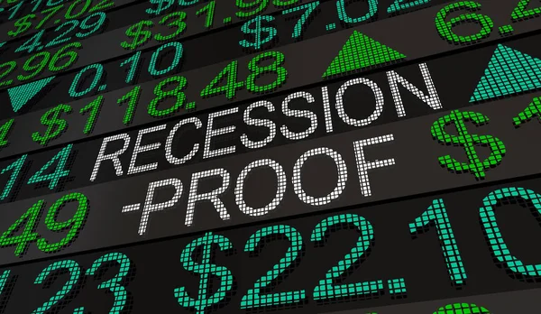 Recession Proof Investment Stock Market Bästa Företag Företag Skydda Pengar — Stockfoto