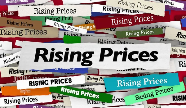 物价上涨通货膨胀新闻头条经济成本上升说明 — 图库照片