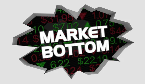 Market Bottom Stock Share Prices Lowest Buy Sell Opportunity Illustration — Stock Photo, Image