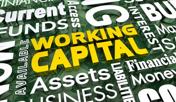 Werkend Kapitaal Beschikbare Middelen Zakelijke Lening Activa Woorden Illustratie — Stockfoto