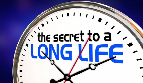 Secreto Una Larga Vida Reloj Longevidad Consejos Ilustración — Foto de Stock