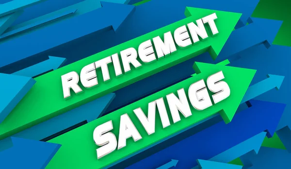 Risparmio Pensione Aumentare Crescere Vostro Nestegg Risparmiare Più Soldi Frecce — Foto Stock