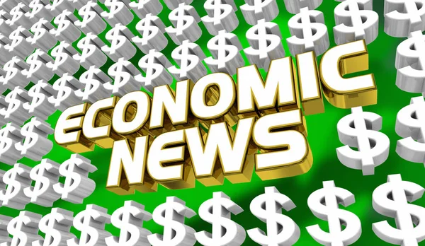 Οικονομικά Νέα Δολάριο Σημάδια Σύμβολα Οικονομικές Πληροφορίες Εικονογράφηση — Φωτογραφία Αρχείου