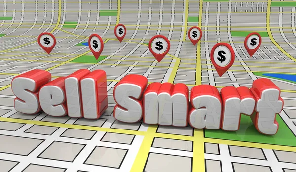 Verkoop Smart Small Business Home Lijstplaatsen Koop Illustratie — Stockfoto