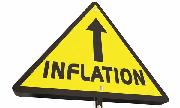 Инфляция Впереди Опасность Знак Высокие Цены Стоимость Иллюстрация — стоковое фото