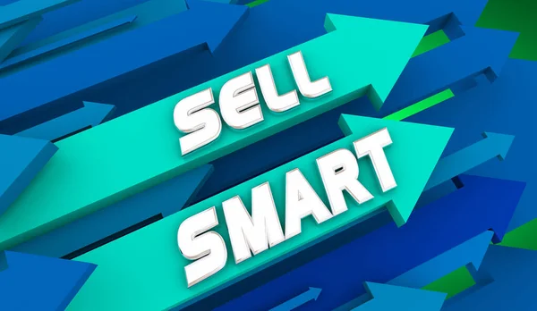 Verkopen Smart Arrows Verhoog Verkoop Meer Winst Illustratie — Stockfoto