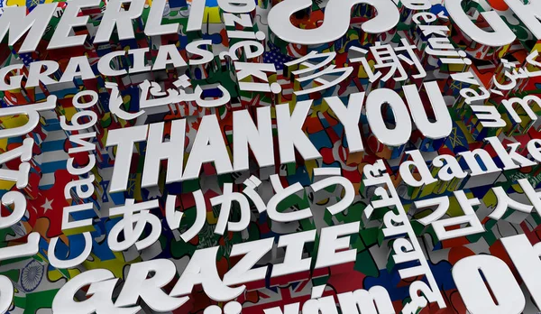 Dank Dankbaarheid Internationale Talen Diversiteit Illustratie — Stockfoto