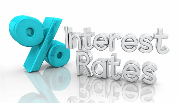 Процентные Ставки Проценты Знак Символа Задолженность Деньги Финансирование Кредита Иллюстрация — стоковое фото