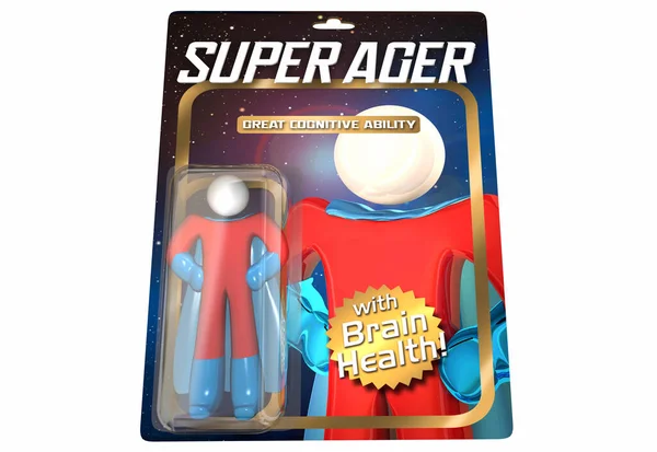 Super Ager Maintain Youth Brain Activity Healthy Living Action Figure — Stock Photo, Image