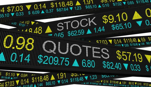 Azioni Quotazioni Ticker Investimento Azioni Prezzi Acquista Vendi Mercato Illustrazione — Foto Stock