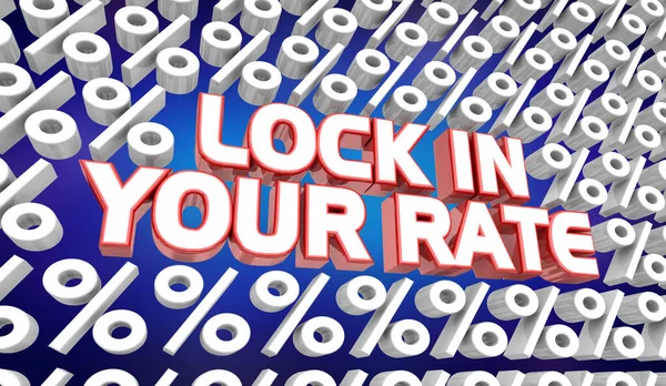 Lock Ihrem Zinssatz Prozentsatz Zinssatz Niedrige Beste Wahl Hypothekendarlehen Illustration — Stockfoto