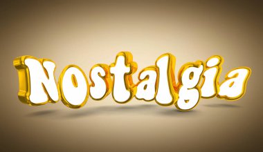 Nostalji Flasbhack Hafıza Geçmişe Bak Sepia Word 3d İllüstrasyon