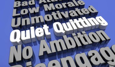 Quiet Quitting Disengaged Worker Employee No Ambition 3d Illustration clipart