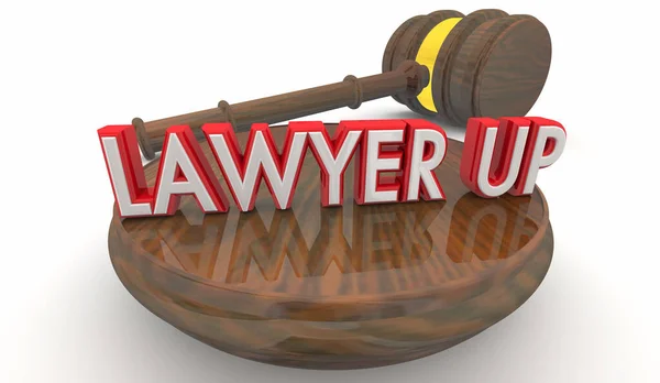 Anwalt Nach Oben Gavel Rechtsklage Einstellung Rechtsanwalt Verteidiger Strafprozess Illustration — Stockfoto