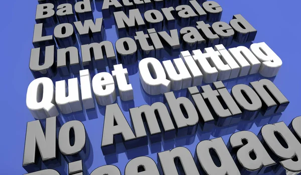 Quiet Quitting Disengaged Worker Employee Ambition Illustration — Fotografia de Stock