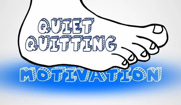 Quiet Quitting Foot Stomping Motivation Ambition Attitude Illustration — Stock fotografie