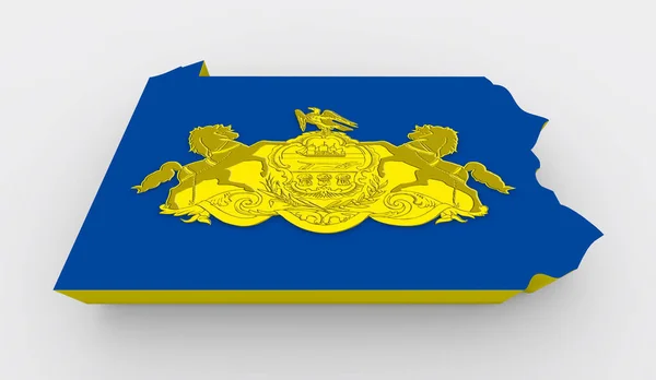Pennsylvania State Flag Map Background Illustration — Stockfoto